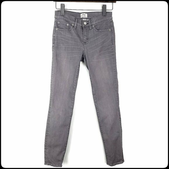 J. Crew Denim - J. CREW Gray Wash Whisked Toothpick Tapered 8" Rise Skinny Jeans Size: 24